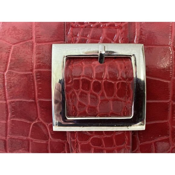 Vintage Miche Classic Clutch Purse Shell Red Ella Animal Print Veg Leather NWOT - Picture 5 of 16